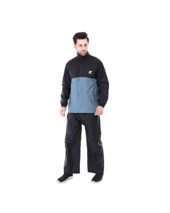Glacier 240 GSM Zipper Fleece Jacket for Men Black-Blue
